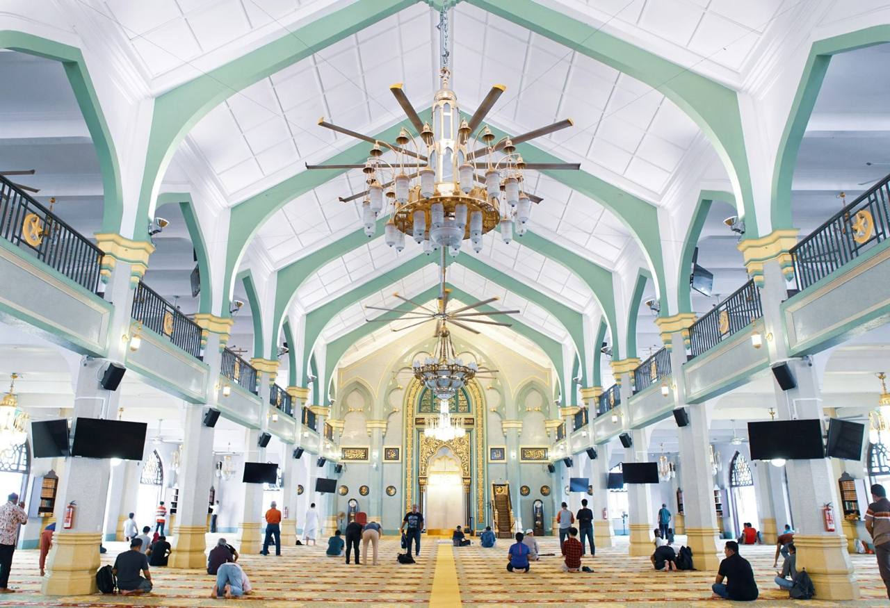 Congregational prayer hall inside a mosque