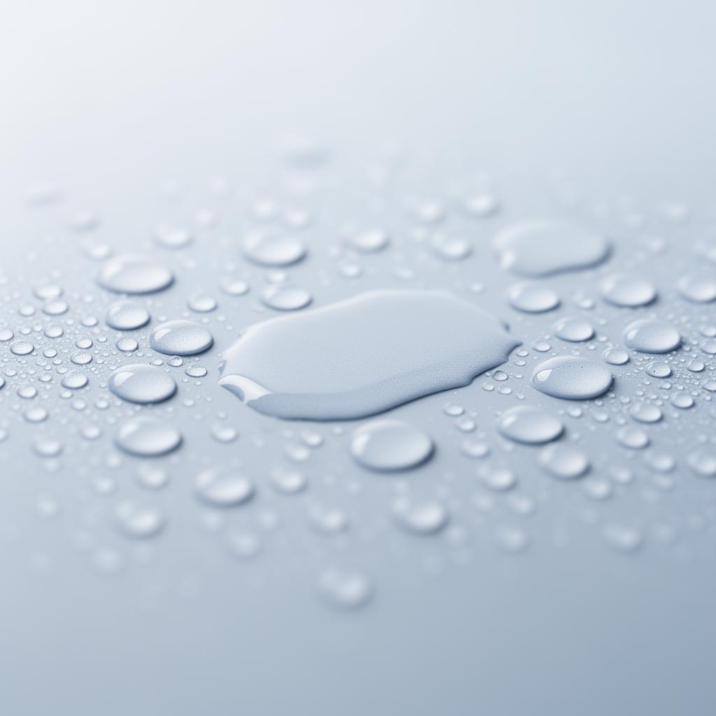 Clean water droplets on a smooth surface symbolising purity